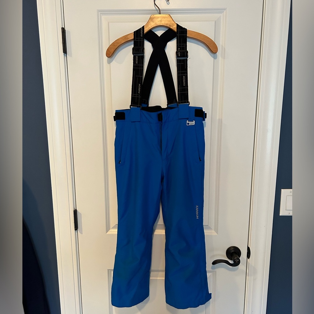 Karbon ski, snowboard pants with straps, size 8 youth